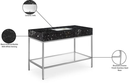 Marmo - Engineered Marble Bathroom Vanity With Chrome Base