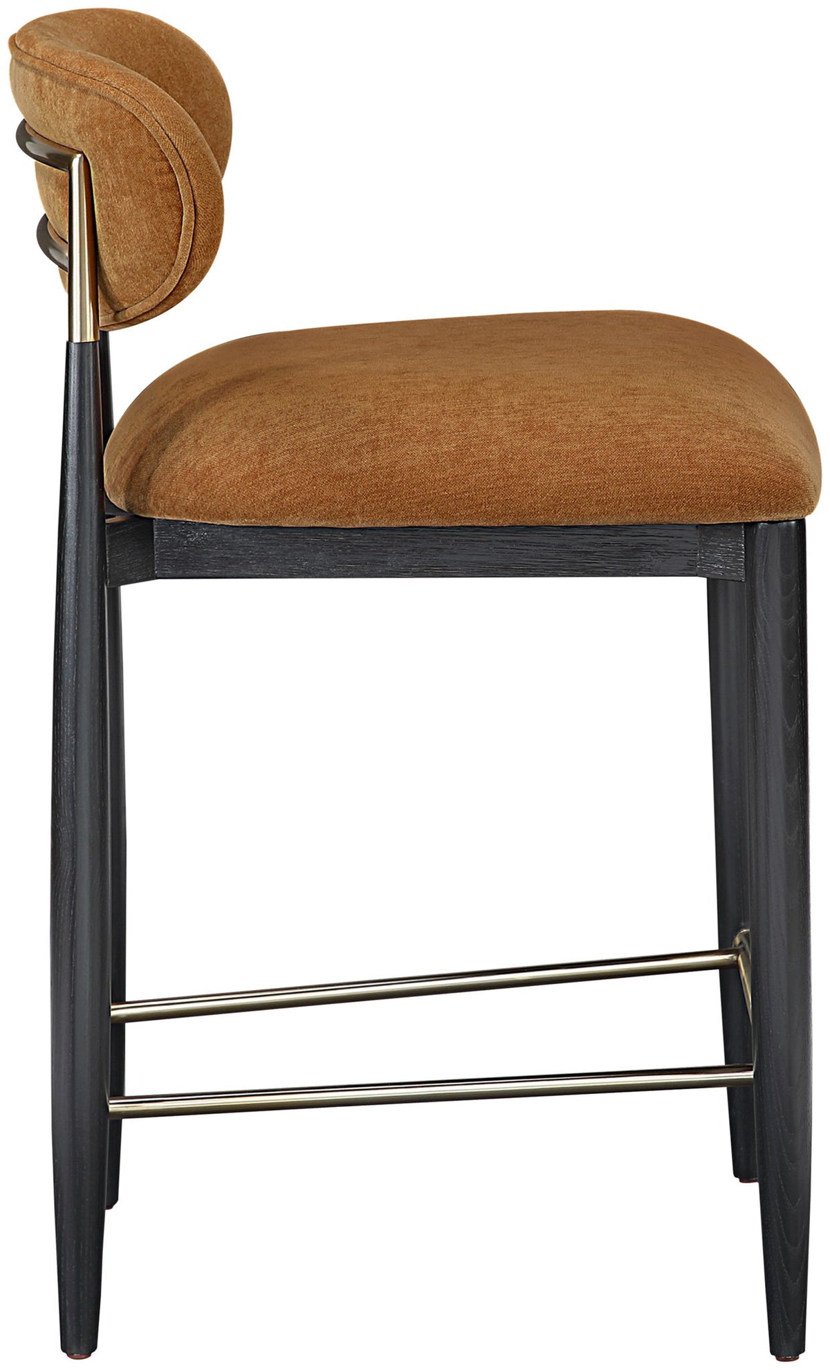 Riccio - Fabric Stool - Black Frame