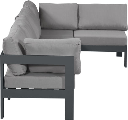 Nizuc - Outdoor Patio 5 Piece Modular Sectional With Gray Frame