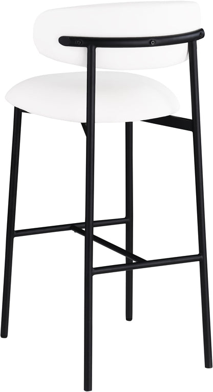 Lupita - Vegan Leather Upholstered Bar Stool With Matte Black Frame (Set of 2)