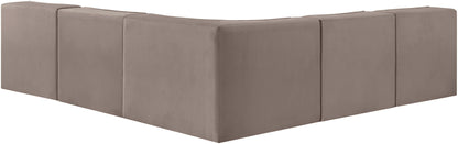 Rummi - Armless Velvet Performance Fabric Upholstered 5 Piece Modular Sectional