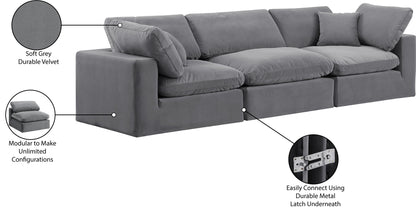 Comfy - Velvet Modular Sofa 3 Seats
