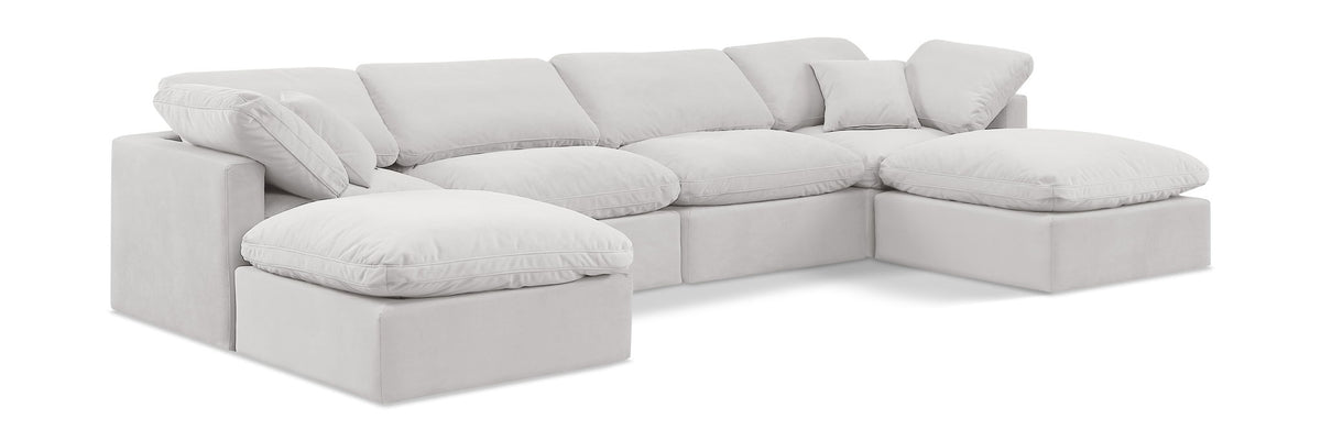 Indulge - Velvet 6 Piece Modular Double Chaise Sectional