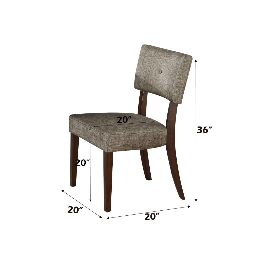 Drake - Side Chair (Set of 2) - Gray Fabric & Espresso