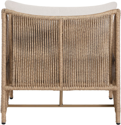 Coastline - Olefin Water Resistant Fabric And Wicker Outdoor Patio Accent Chair - Beige