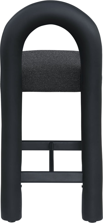 Amari - Vegan Leather and Boucle Fabric Stool