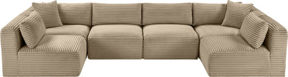 Shaggy - Fabric 6 Piece Modular U-Shaped Armless Sectional