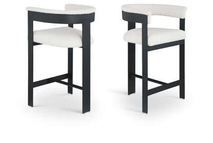 Romeo - Boucle Counter Stool With Black Base (Set of 2)