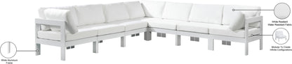 Nizuc - Outdoor Patio 7 Piece Modular Sectional With White Frame