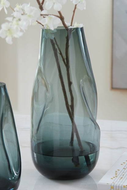 Beamund - Vase (Set of 2) - 13" - Teal Blue