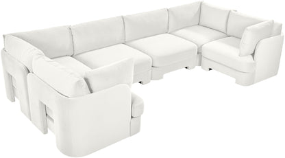 Hammond - Velvet Performance Fabric Upholstered 6 Piece U-Shaped Sectional