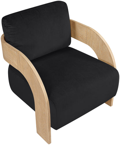 Cedra - Velvet Performance Fabric Upholstered Accent Chair - Natural Frame