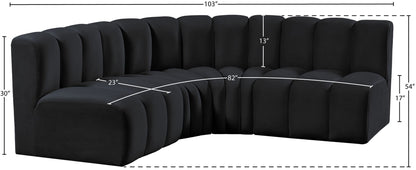 Arc - Velvet 4 Piece Corner Modular Sofa