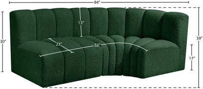 Arc - Boucle Fabric 3 Piece Sofa