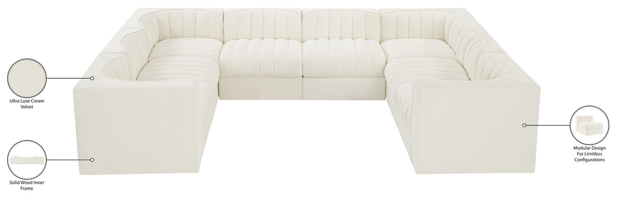 Rummi - Velvet Performance Fabric Upholstered Modular Sectional