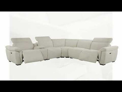 Dayana - Power Motion Sectional Sofa - Beige Boucle