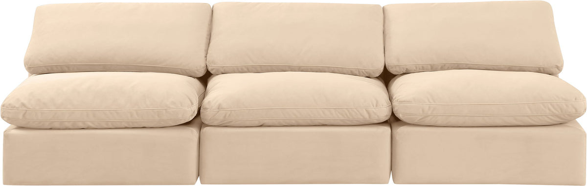 Indulge - Velvet 3 Seat Modular Armless Sofa