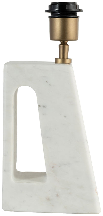 Vellum - Genuine Marble Base And Linen Textured Fabric Shade Table Lamp