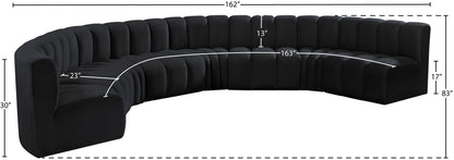 Arc - Velvet 8 Piece U-Shaped Modular Sofa