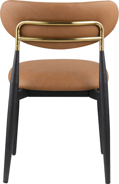 Ronda - Vegan Leather Upholstered Dining Side Chair - Black Legs