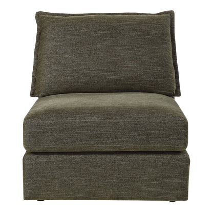 Leighton - Modular Armless Chair With 1 Pillow - Green Chenille