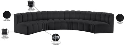Arc - Faux Leather 6 Piece U-Shaped Modular Sofa
