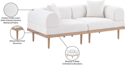 Laguna - 2 Piece Resilient Water Resistant Fabric 71" Upholstered Outdoor Patio Modular Loveseat