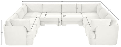 Hammond - Velvet Performance Fabric Upholstered 8 Piece U-Shaped Sectional