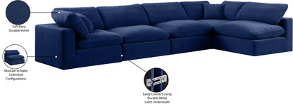 Comfy - 5 Piece Velvet Modular Sectional