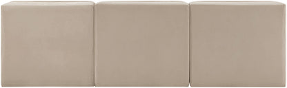 Rummi - Velvet Performance Fabric Upholstered 3 Piece Modular Armless Sofa