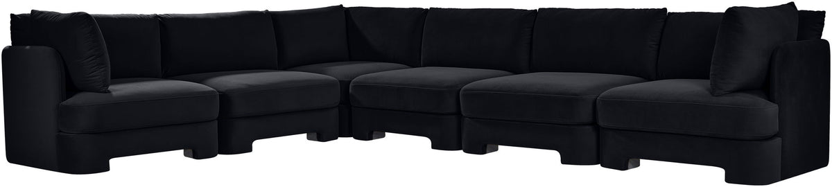 Hammond - Velvet Performance Fabric Upholstered 6 Piece Corner Sectional