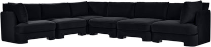 Hammond - Velvet Performance Fabric Upholstered 6 Piece Corner Sectional