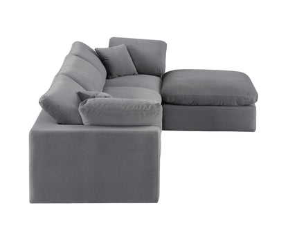 Comfy - 4 Piece Velvet Modular Sectional With Chaise