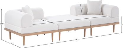 Laguna - 3 Piece 106.5" Outdoor Patio Modular Sofa With Backless Seat