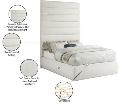 Adam - Linen Fabric Bed With 89" Headboard