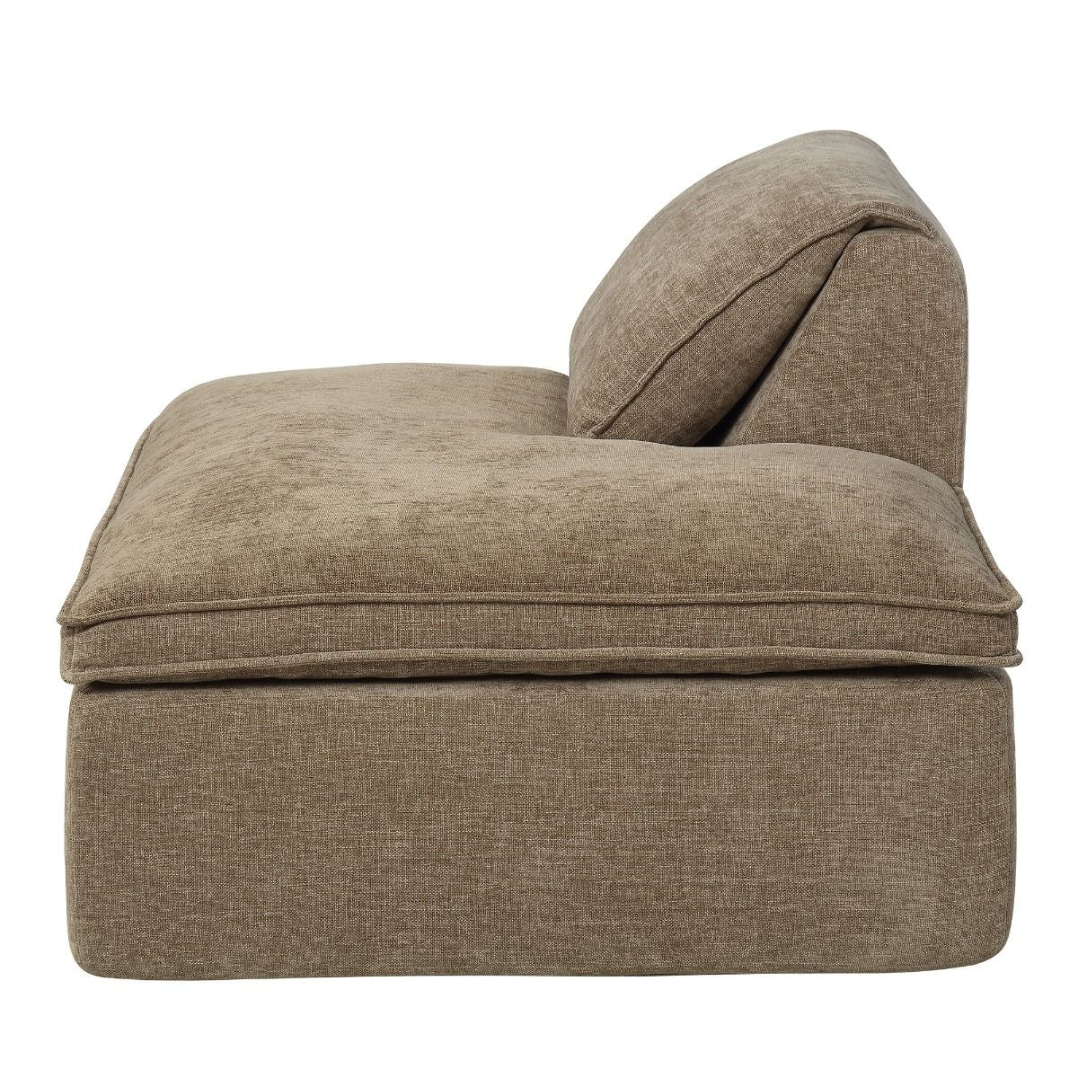 Almano - Modular Right Facing Chaise - Light Brown Chenille
