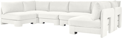 Hammond - Velvet Performance Fabric Upholstered 6 Piece U-Shaped Armless Sectional