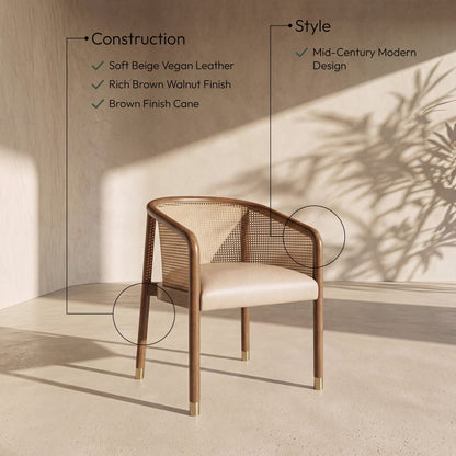 Sylvan - Vegan Leather Dining Chair (Set of 2) - Brown Frame