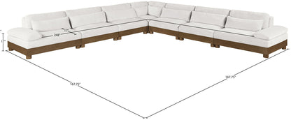 Turin - Chenille Fabric Upholstered Modular Sectional - Cream