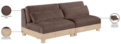 Turin - Chenille Fabric Upholstered Modular Sectional - Brown