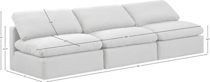 Indulge - Linen 3 Piece Modular Armless Sofa - White