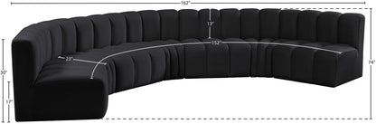 Arc - Velvet 7 Piece U-Shaped Modular Sofa
