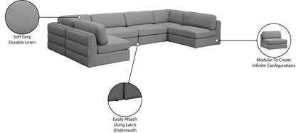 Beckham - 6 Piece Modular U-Shaped Armless Sectional