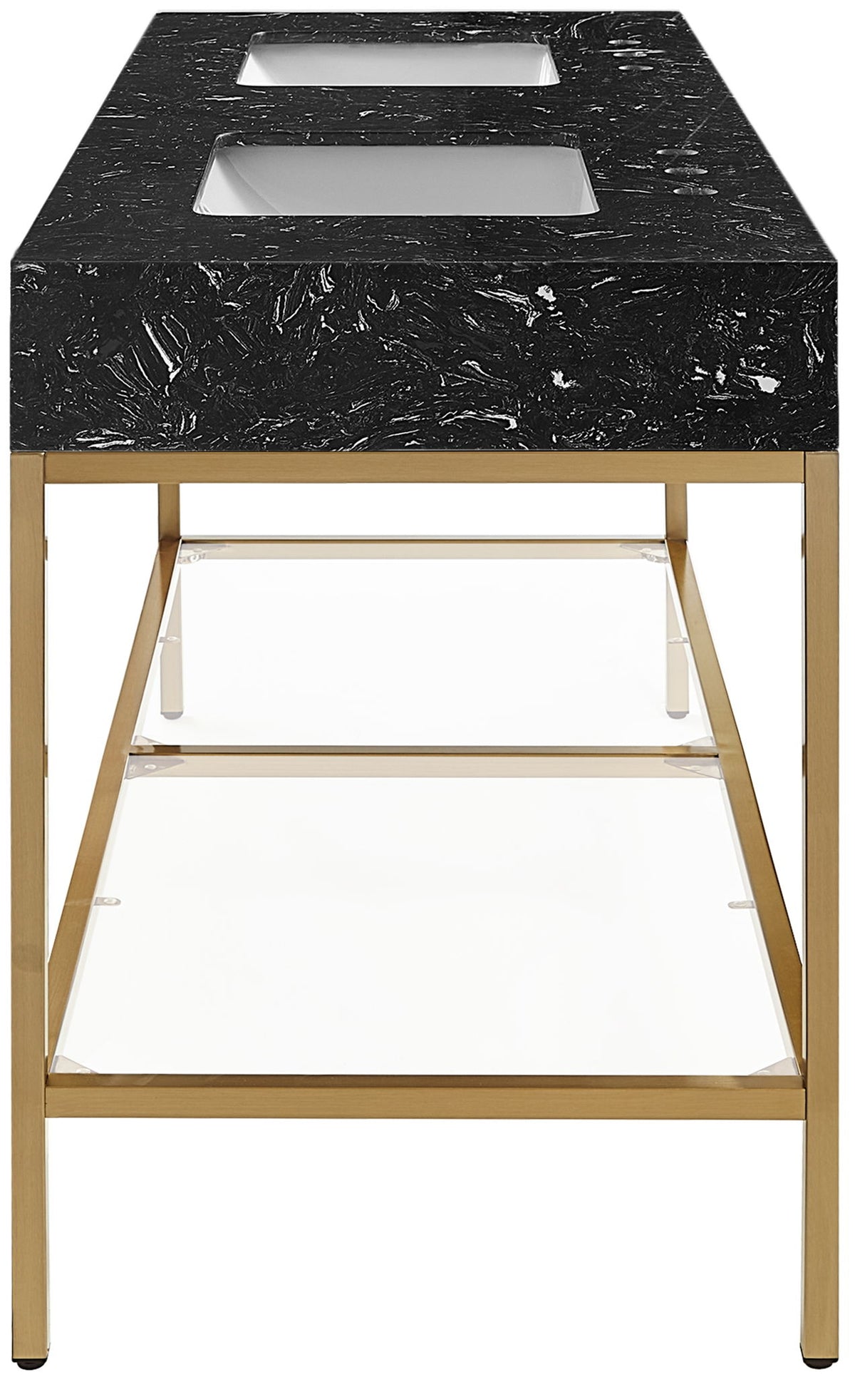 Marmo - Engineered Marble Bathroom Vanity With Gold Base