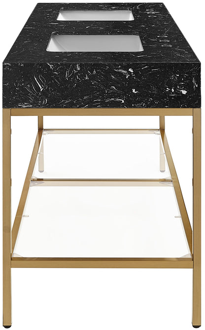 Marmo - Engineered Marble Bathroom Vanity With Gold Base