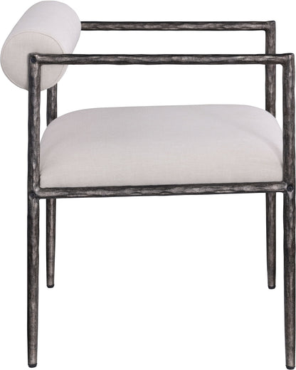 Axis - Linen Textured Beige Fabric Upholstered Dining Chair (Set of 2)