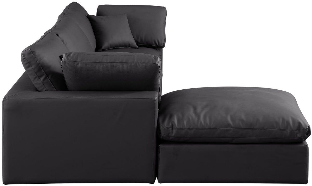 Comfy - 4 Piece Faux Leather Modular Sectional With Chaise