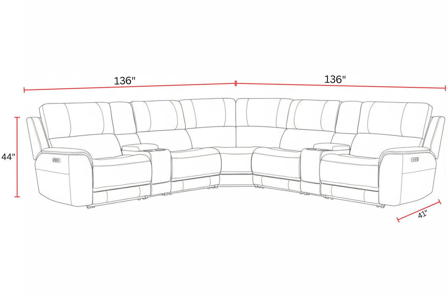 Easton - Power Reclining Sectional With Power Adjustable Headrests