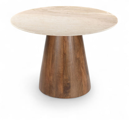 Liona - 42" Marble And Mango Wood Dining Table