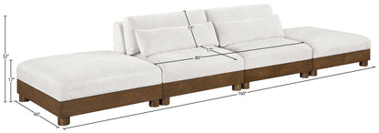 Turin - Chenille Fabric Upholstered Modular Sectional - Cream